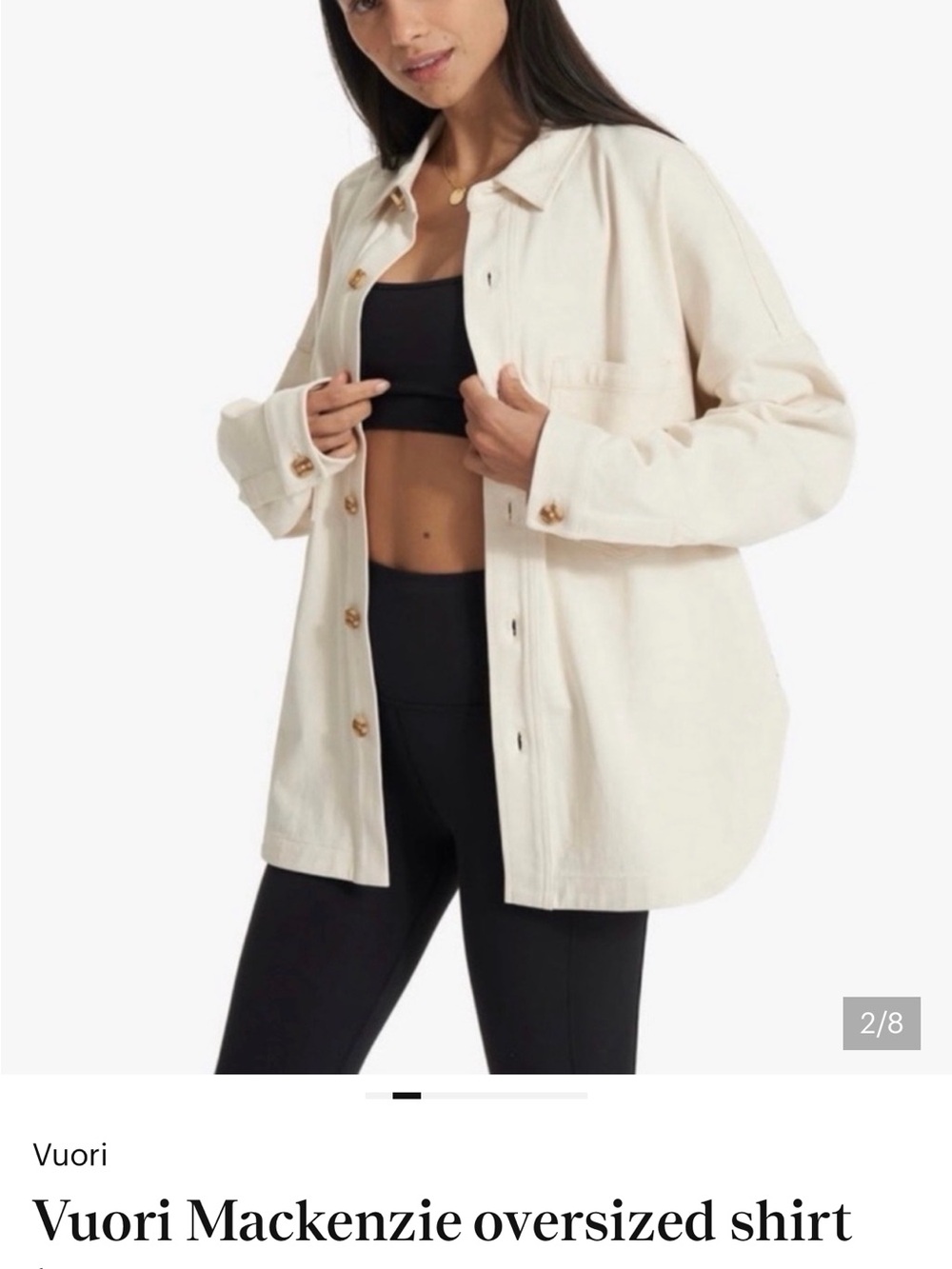 Vuori Cream Button-Up Shirt Jacket Mackenzie